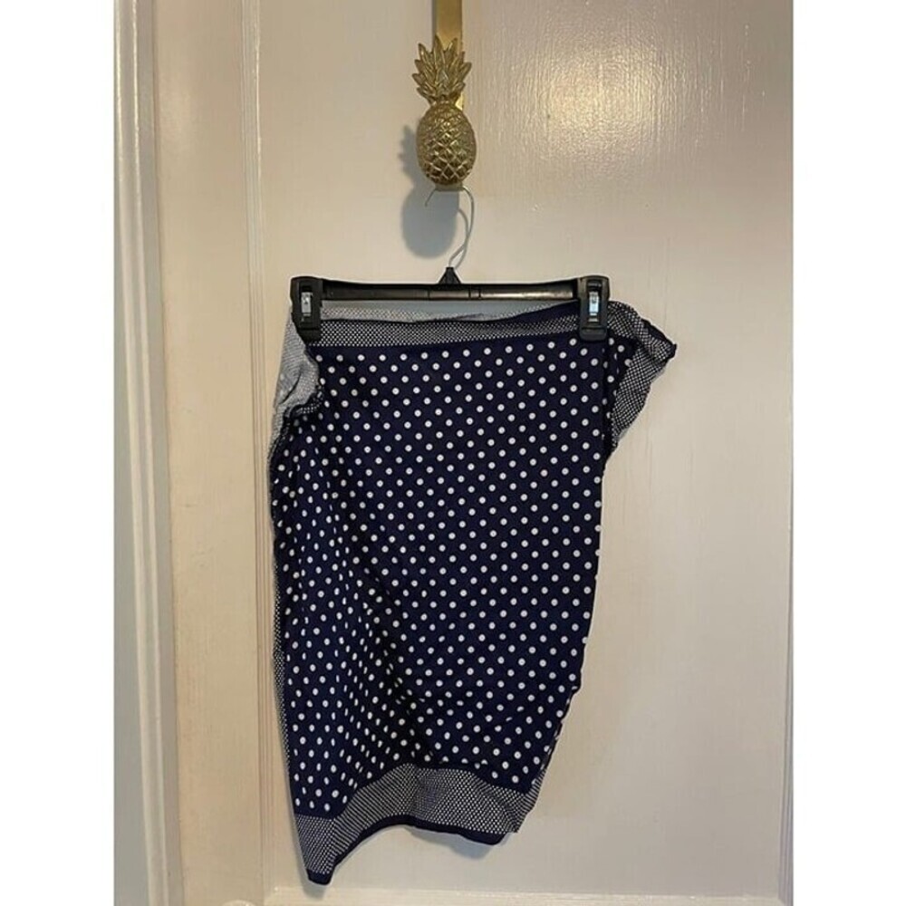 Dark Blue & White Polka Dot Fabric Square